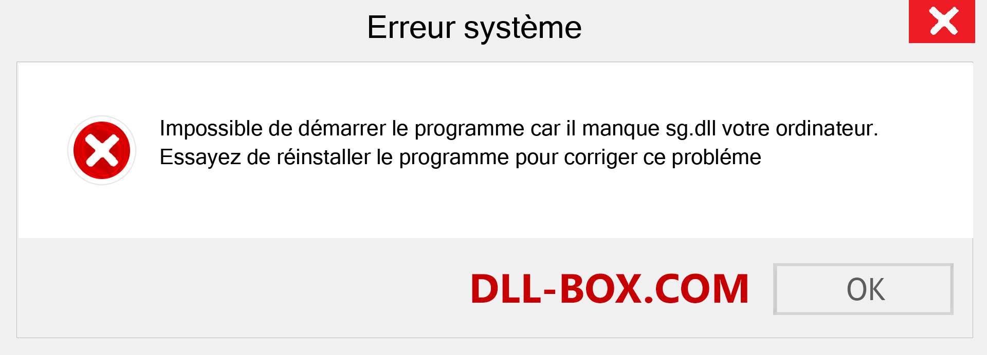 Le fichier sg.dll est manquant ?. Télécharger pour Windows 7, 8, 10 - Correction de l'erreur manquante sg dll sur Windows, photos, images