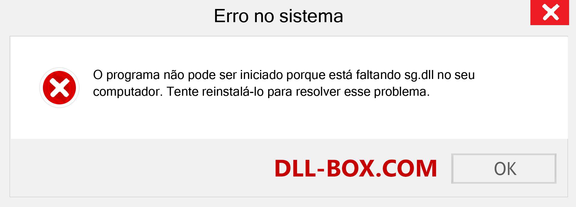 Arquivo sg.dll ausente ?. Download para Windows 7, 8, 10 - Correção de erro ausente sg dll no Windows, fotos, imagens